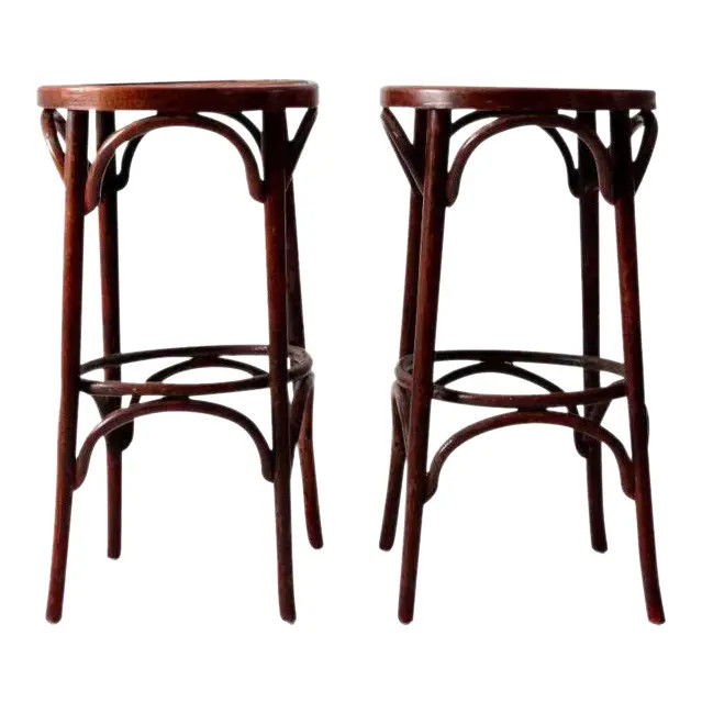 Mid-Century Bentwood Stools | Chairish