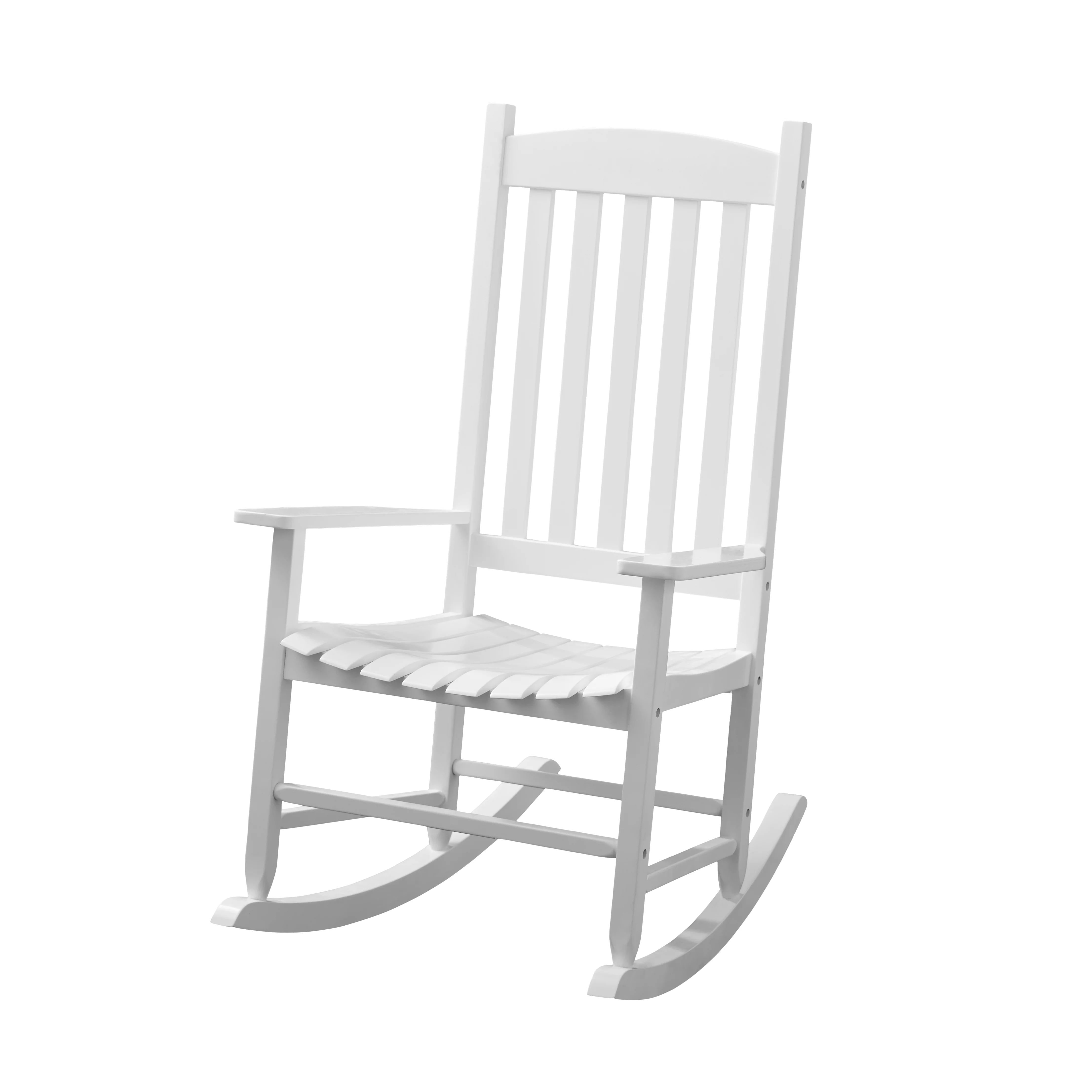 Mainstays Outdoor Wood Slat Rocking Chair, White | Walmart (US)