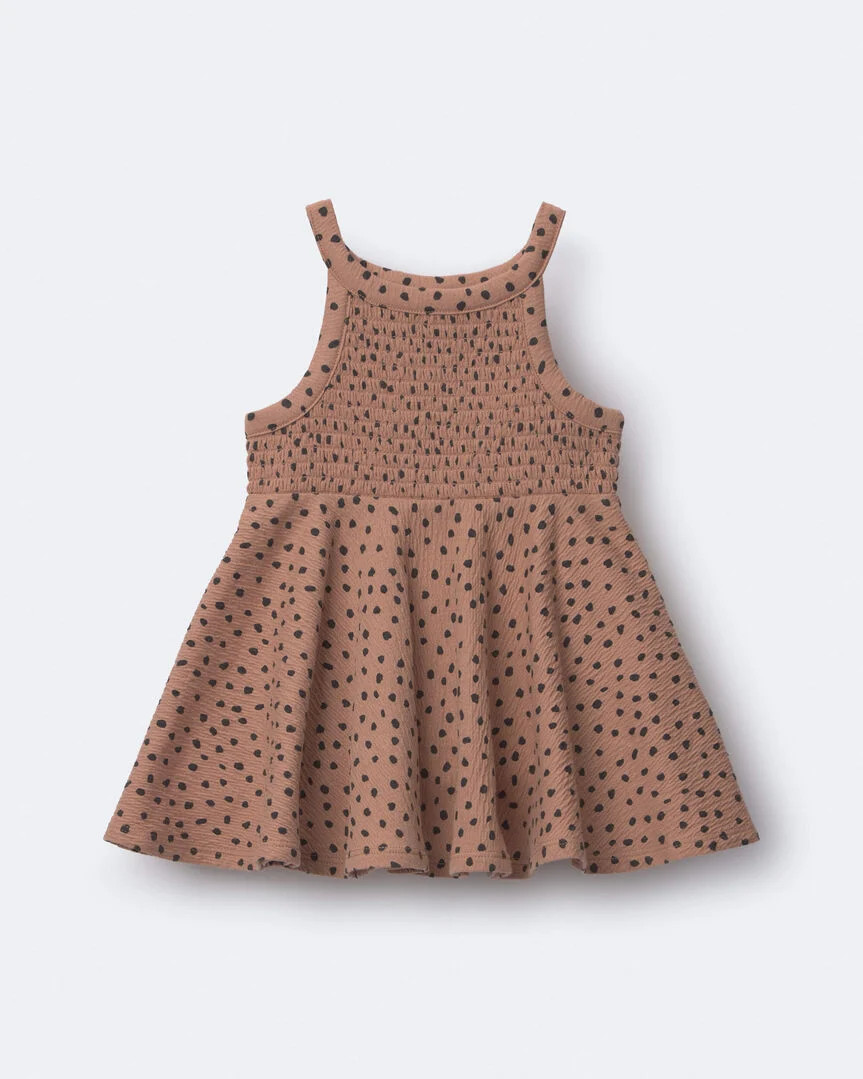 Toddler Girl Smocked Peplum Top in Dot Print - Tan - Otter Avenue | Carter's | Carter's Inc