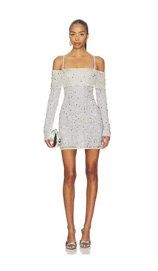Holly Sequin Mini Dress in Silver Sequin | Revolve Clothing (Global)