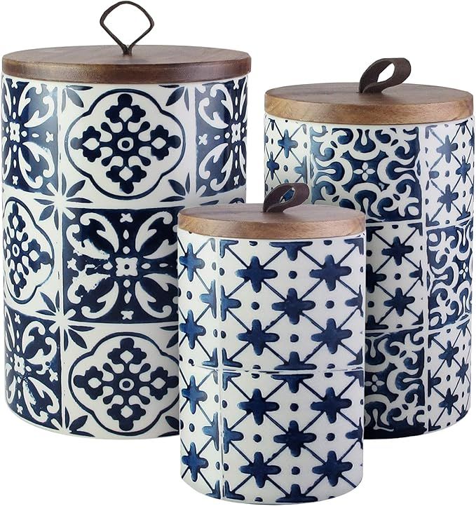 American Atelier Medallions Canister Set 3-Piece Ceramic Jars in Chic Design With Lids for Cookie... | Amazon (US)