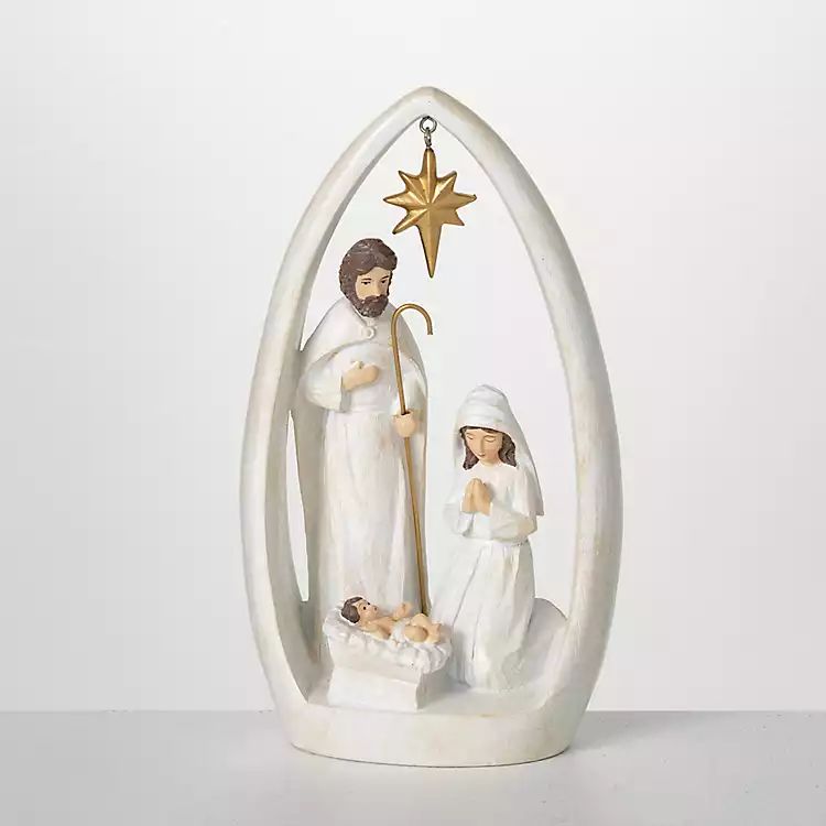 New! White Resin Holy Family Nativity Scene | Kirkland's Home