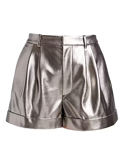 Conry Vegan Leather Cuff Shorts | Saks Fifth Avenue