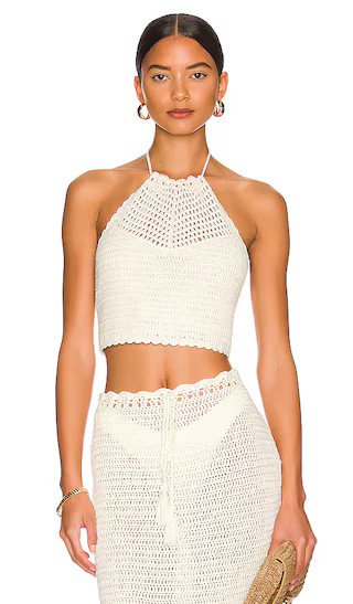 Angelina Halter Top in Ivory | Revolve Clothing (Global)