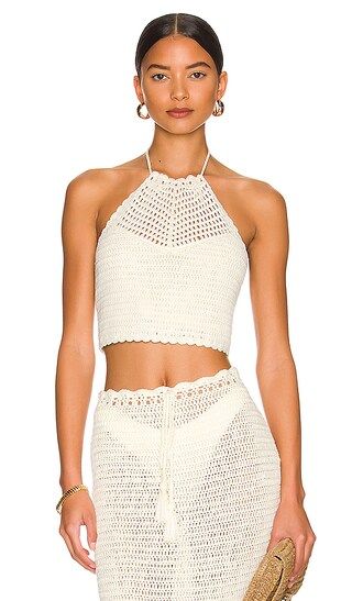 Angelina Halter Top in Ivory | Revolve Clothing (Global)