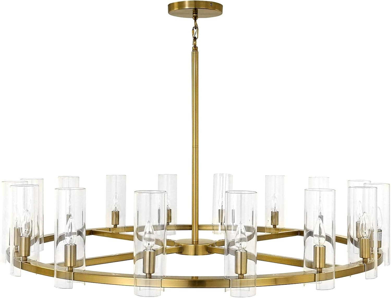 Light Citizen Durham Large Modern Wagon Wheel Satin Brass Chandelier, 48 in Round | Amazon (US)
