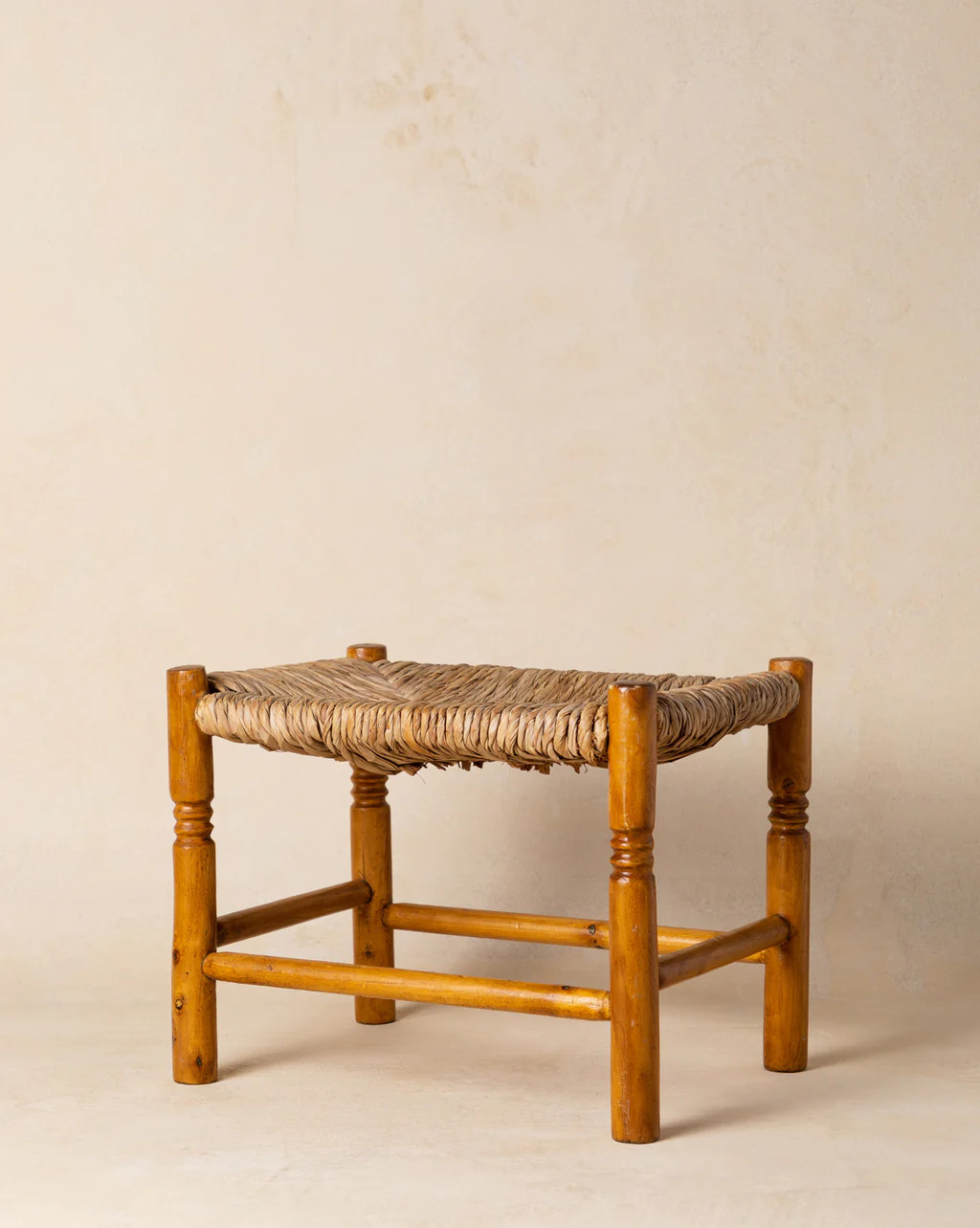 Vintage Woven Top Foot Stool | McGee & Co.