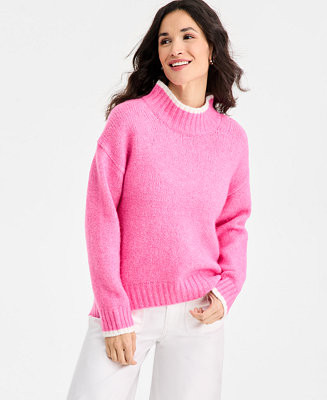 Women's Long-Sleeve Mock-Neck Sweater, Macy's Exclusive | Macy's