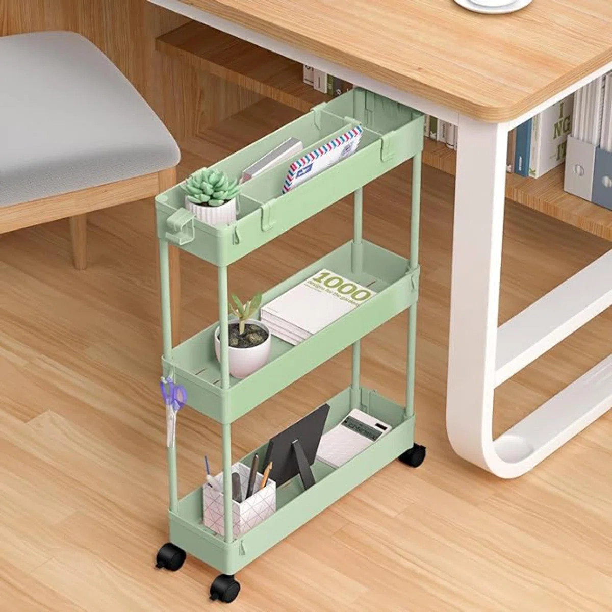 Slim Storage Cart 3 Tier,Bathroom Organizer Rolling Utility,Mobile Shelving Unit Slide Out For Of... | Wayfair North America
