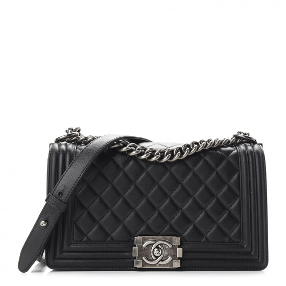 CHANEL

Lambskin Quilted Medium Boy Flap Black | Fashionphile