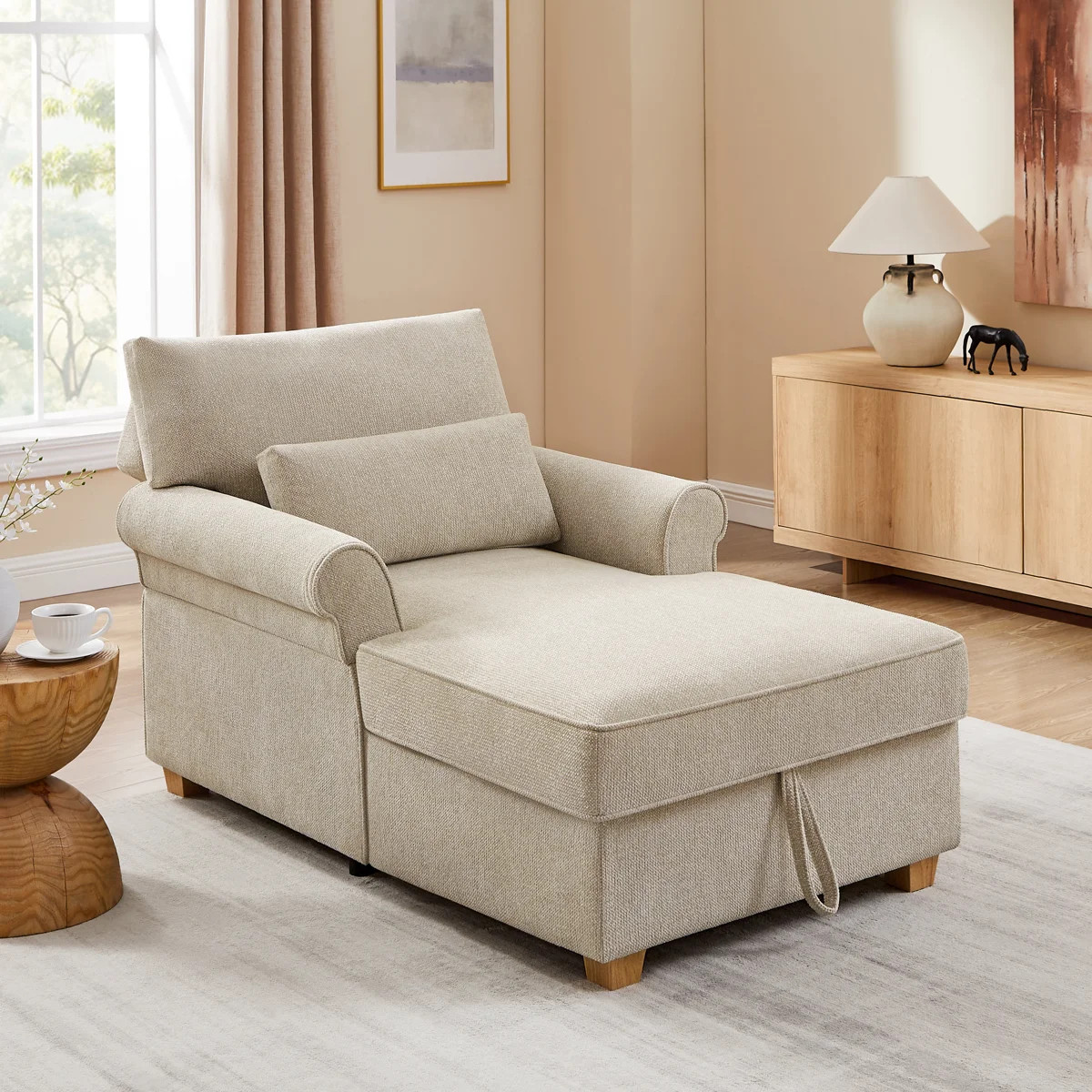 37.4\u2019\u2019 Upholstered Storage Chaise Lounge With Adjustable Backrest | Wayfair North America