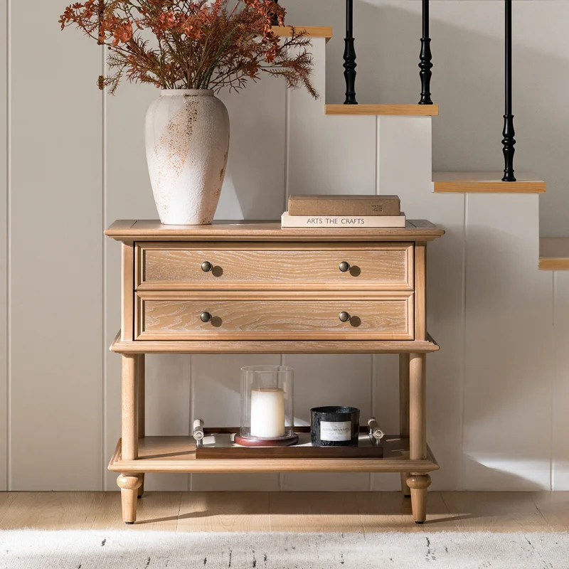 Hicks 28.4"W Solid Wood 1-Drawer End Table with Built-In Outlets and USB Ports | Wayfair North America