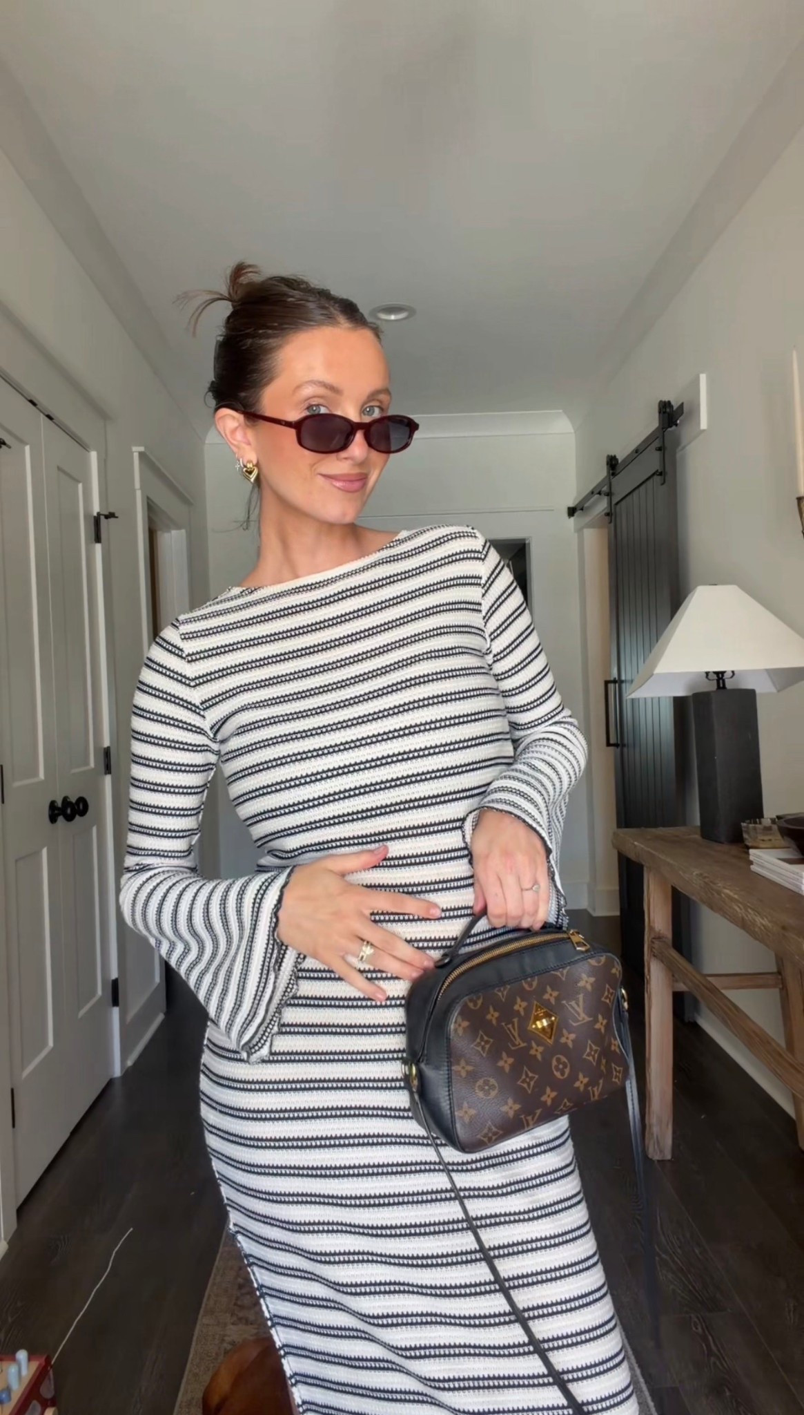 Dress is H&M but I linked similar! Flip flops are whole foods but I loveeeee the Amazon square toe. Sunnies are 👏🏼👏🏼👏🏼 
#dressthebump

#LTKBeauty #LTKBump #LTKmomlife