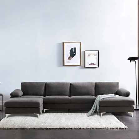 Huitt 131" Wide Reversible Corner Sectional with Ottoman | Wayfair North America