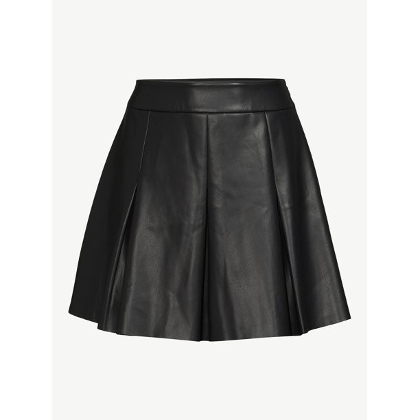 Scoop Women's Faux Leather Pleated Mini Skirt, Sizes XS-XXL | Walmart (US)
