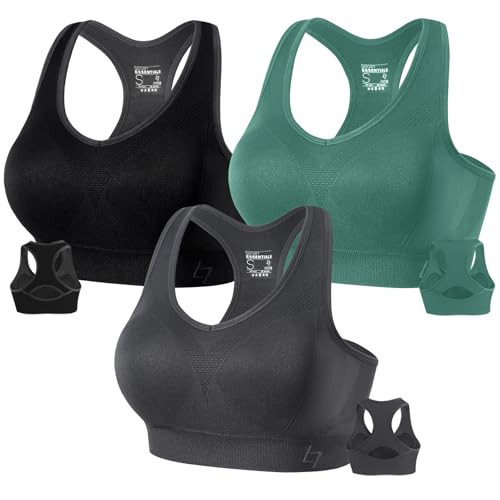 FITTIN Racerback Sports Bras for Women - Padded Seamless High Impact Support for Yoga Gym Workout Fitness | Amazon (US)