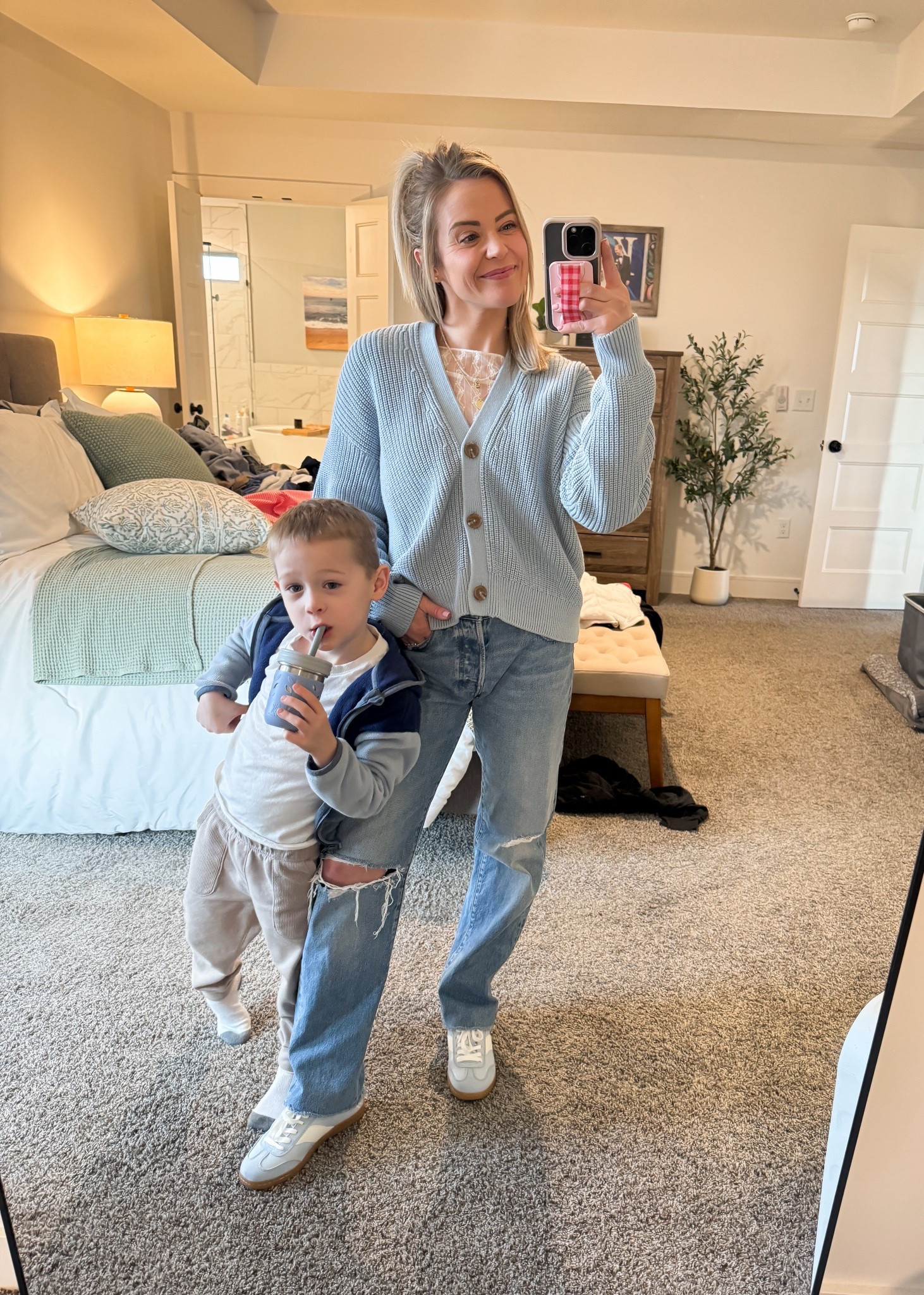 Quince sweater TTS
Madewell jeans - sized down to 25
Target shoes - so comfy & affordable, I own in 2 colors 
Lace undershirt from Target - linked some similar options 

#LTKmomlife #LTKootd #LTKPetite