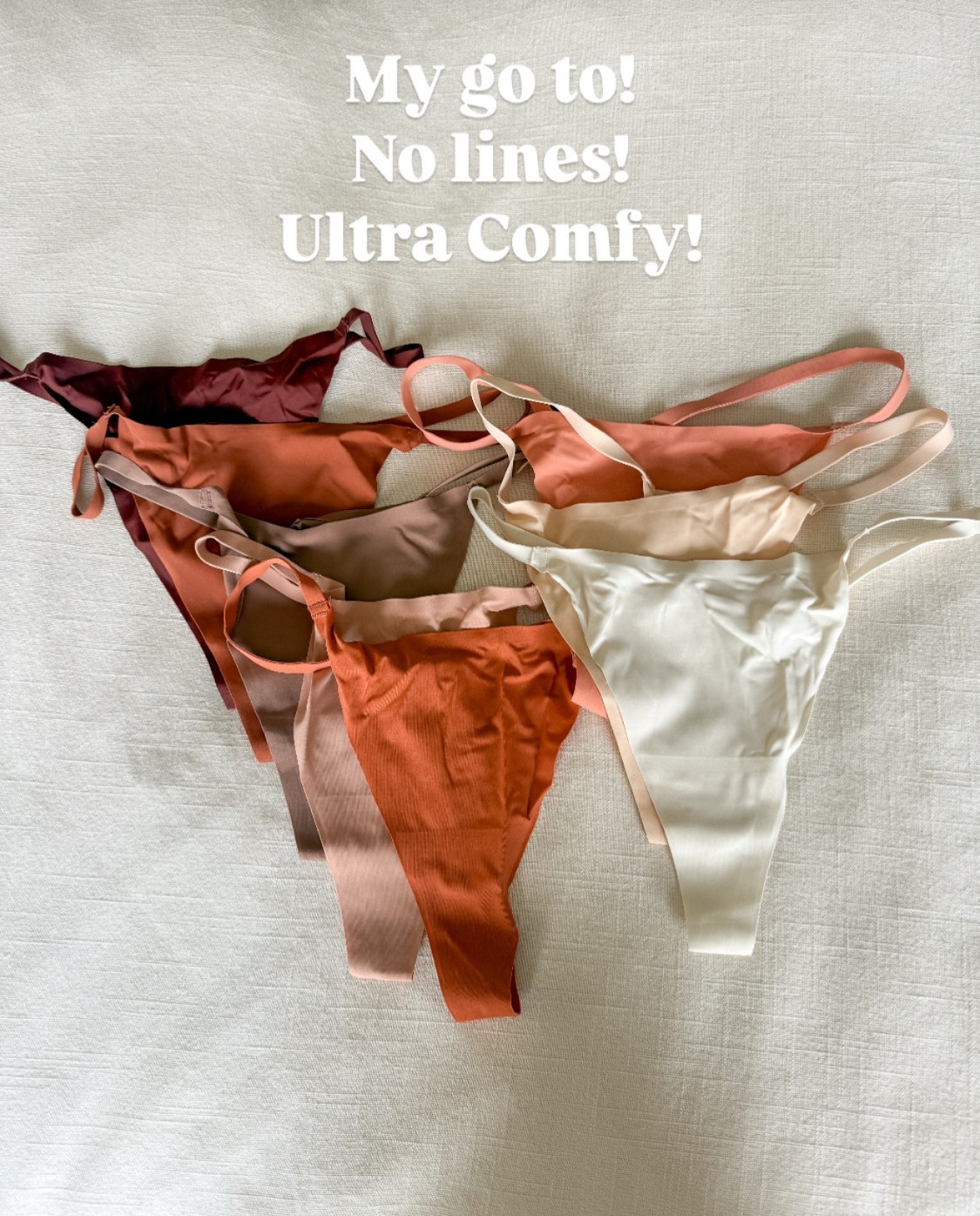 My go-to underwear. Seamless and lightweight thong style. I wear size small. Runs TTS.
On Amazon 

#LTKPetite #LTKStyleTip #LTKSaleAlert