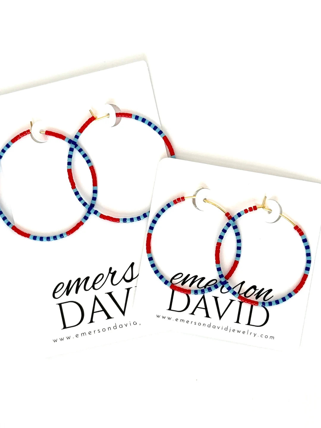 Ole Miss Game Day Miyuki Seed Bead Hoop Earrings - Etsy | Etsy (US)