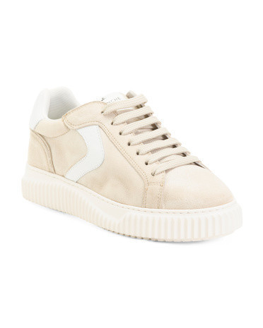 Leather And Suede Lipari Sneakers | TJ Maxx