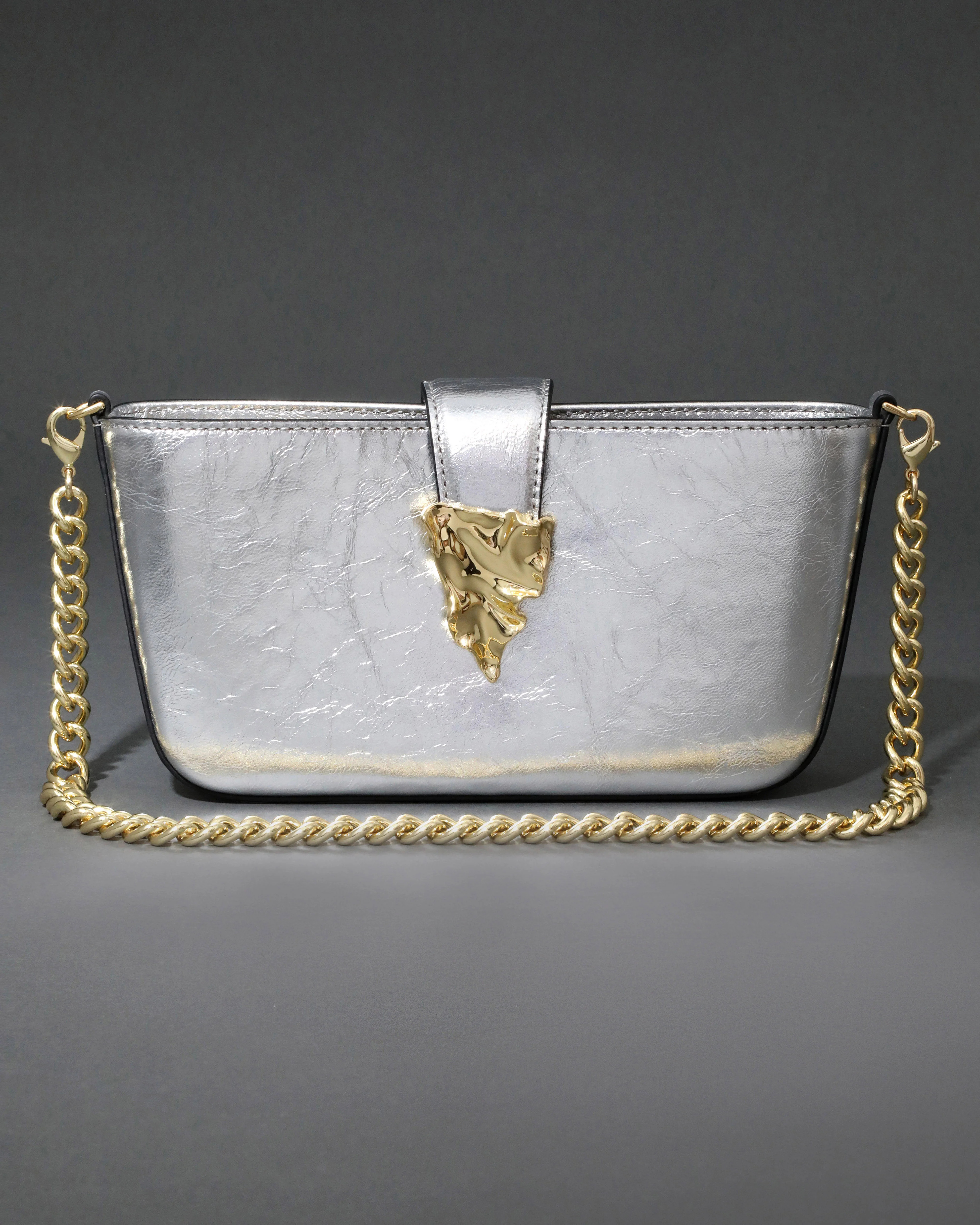 The Silver Crumple Convertible Crossbody Bag | Alexis Bittar | Alexis Bittar