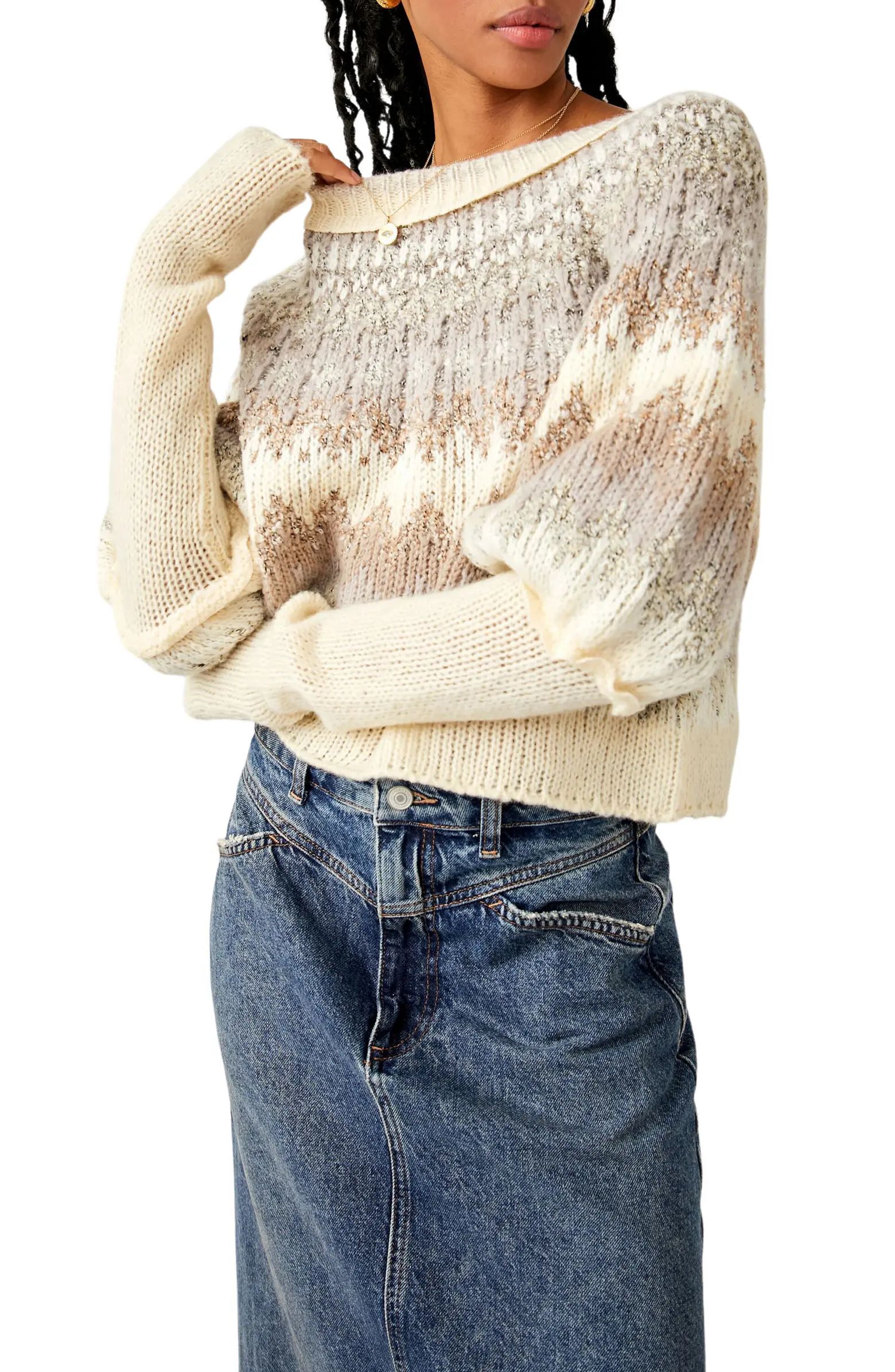 Free People Home for the Holidays Juliet Sleeve Sweater | Nordstrom | Nordstrom