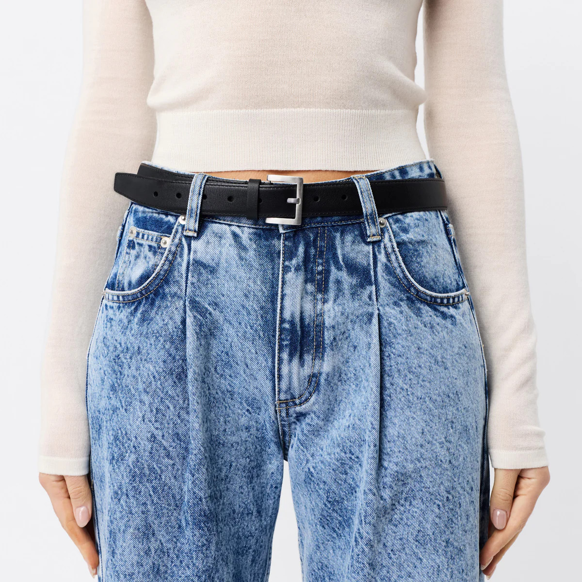 Classic Belt - Mossman | Black Women's Belt with Silver Buckle | Mossman