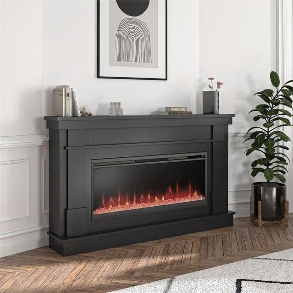 Waverly Wide Mantel with Linear Electric Fireplace | Wayfair North America