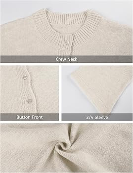 Springrain Cardigan Sweaters for Women Lightweight Knit Cropped Cardigan Button Up Solid Knitwear | Amazon (US)
