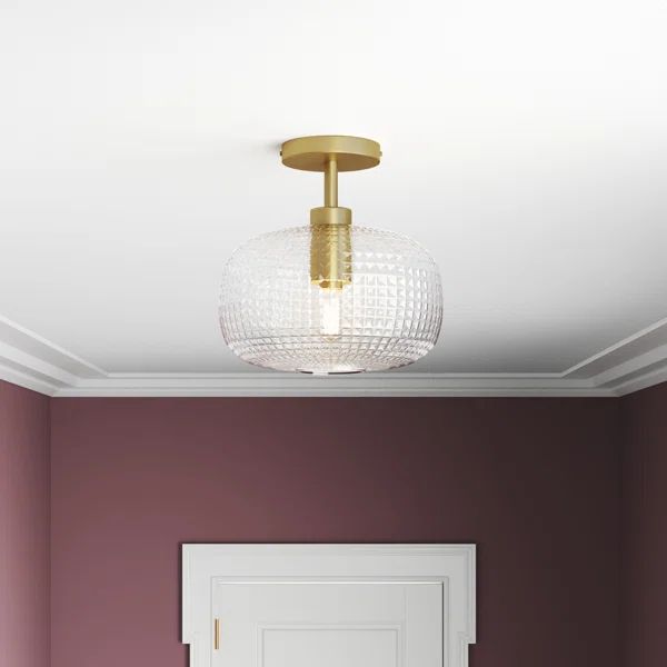 Adeyne Glass Semi Flush Mount | Wayfair North America