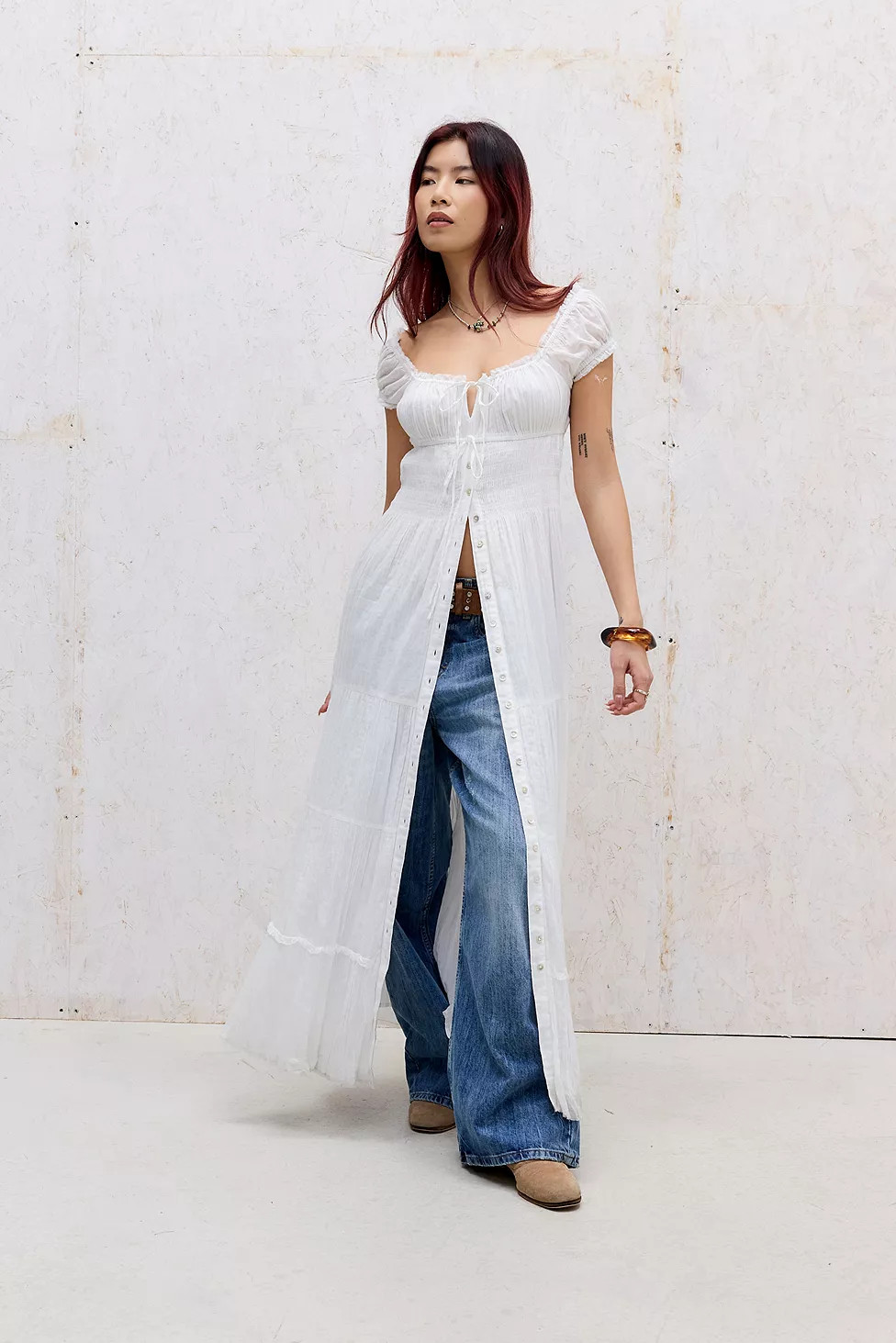 Kimchi Blue Samira Prairie Maxi Dress | Urban Outfitters UK