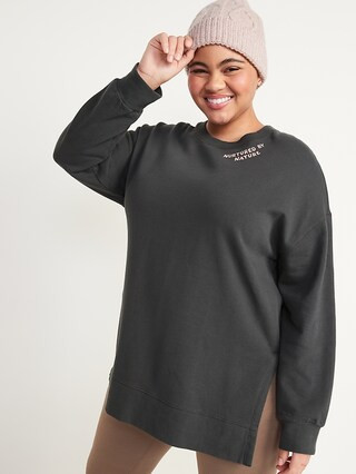 Vintage Long-Sleeve Garment-Dyed French-Terry Tunic Sweatshirt for Women | Old Navy (CA)