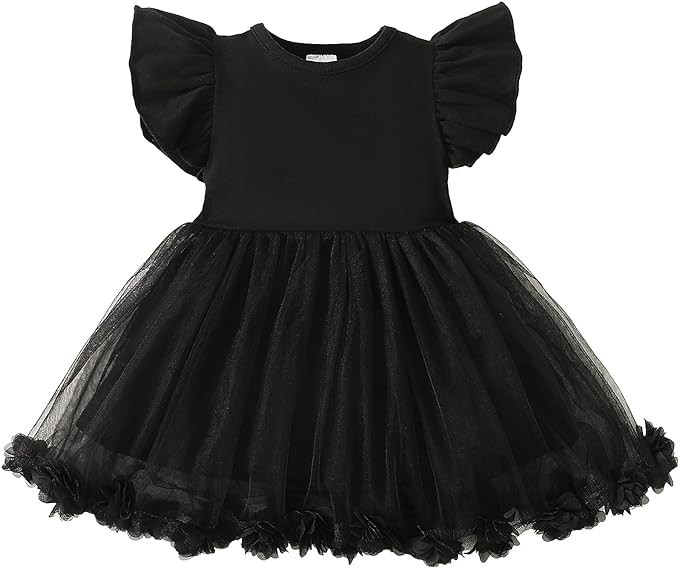 Baby Girl Butterfly Dress Tutu Ruffle Sleeveless Dresses Photograph Party Outfits Birthday Gift | Amazon (US)