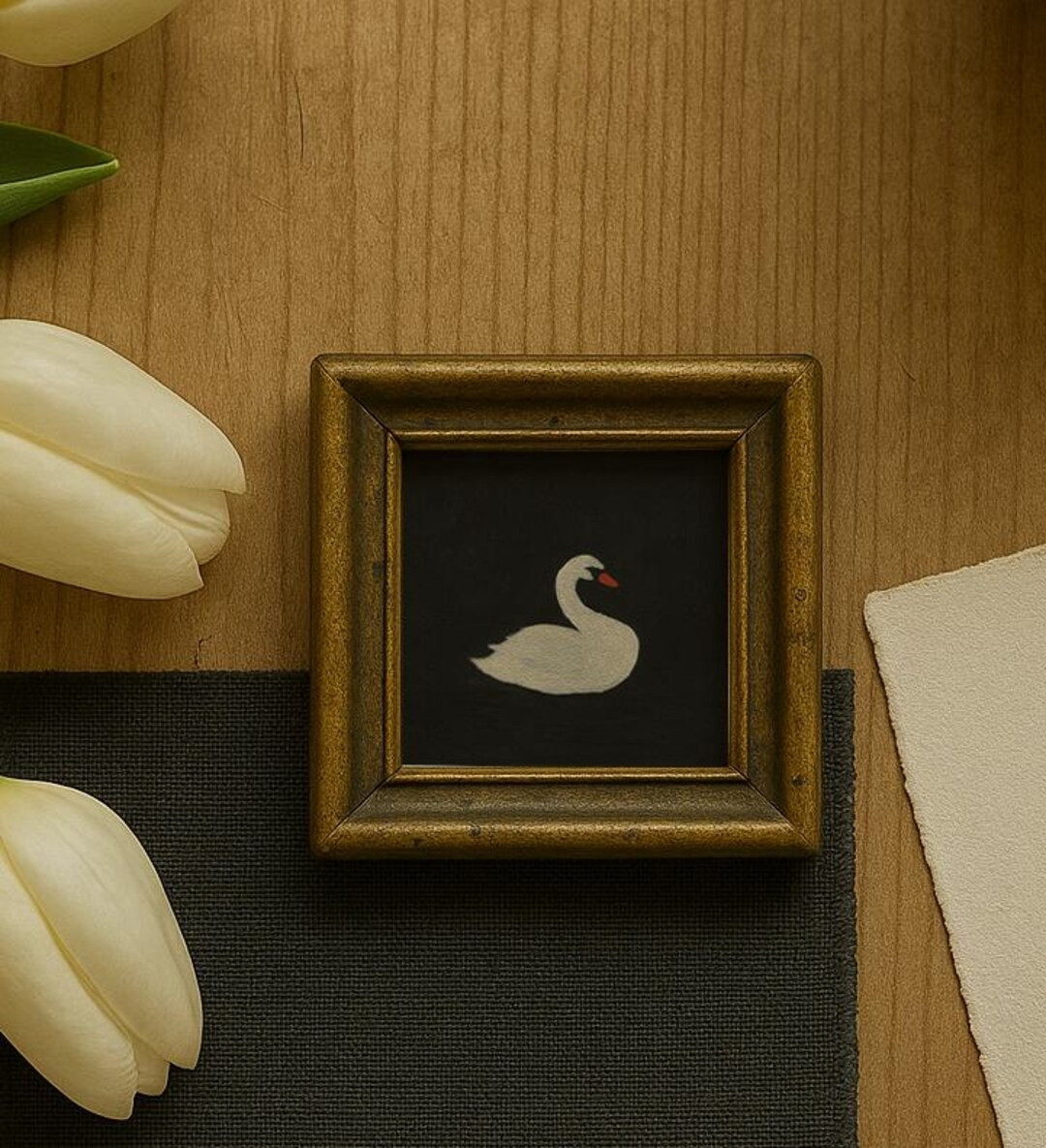 Original Hand-Painted Swan Fine Art Print – Moody Animal Art, Dark Background Wall Decor, Vinta... | Etsy (US)