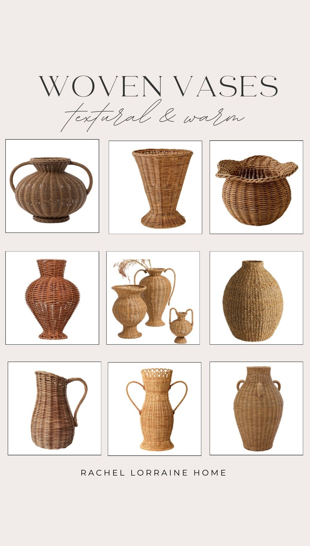 Woven wicker vases at every price point! 🌾 I love the natural texture and warmth rattan and wicker vases bring into a space. These classic silhouettes are perfect for seasonal stems, fresh flowers, or simply styled on their own as a beautiful statement piece. Timeless, versatile, and a great way to add a touch of organic charm to your home decor.

#LTKHome