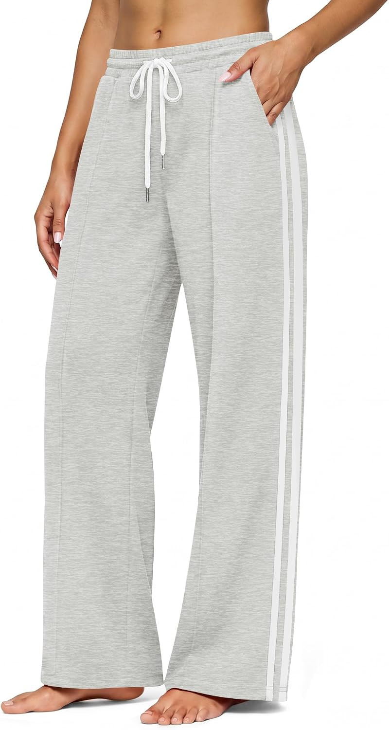 Women Track Pants Wide Leg Striped Sweatpants Athletic Running | Amazon (US)