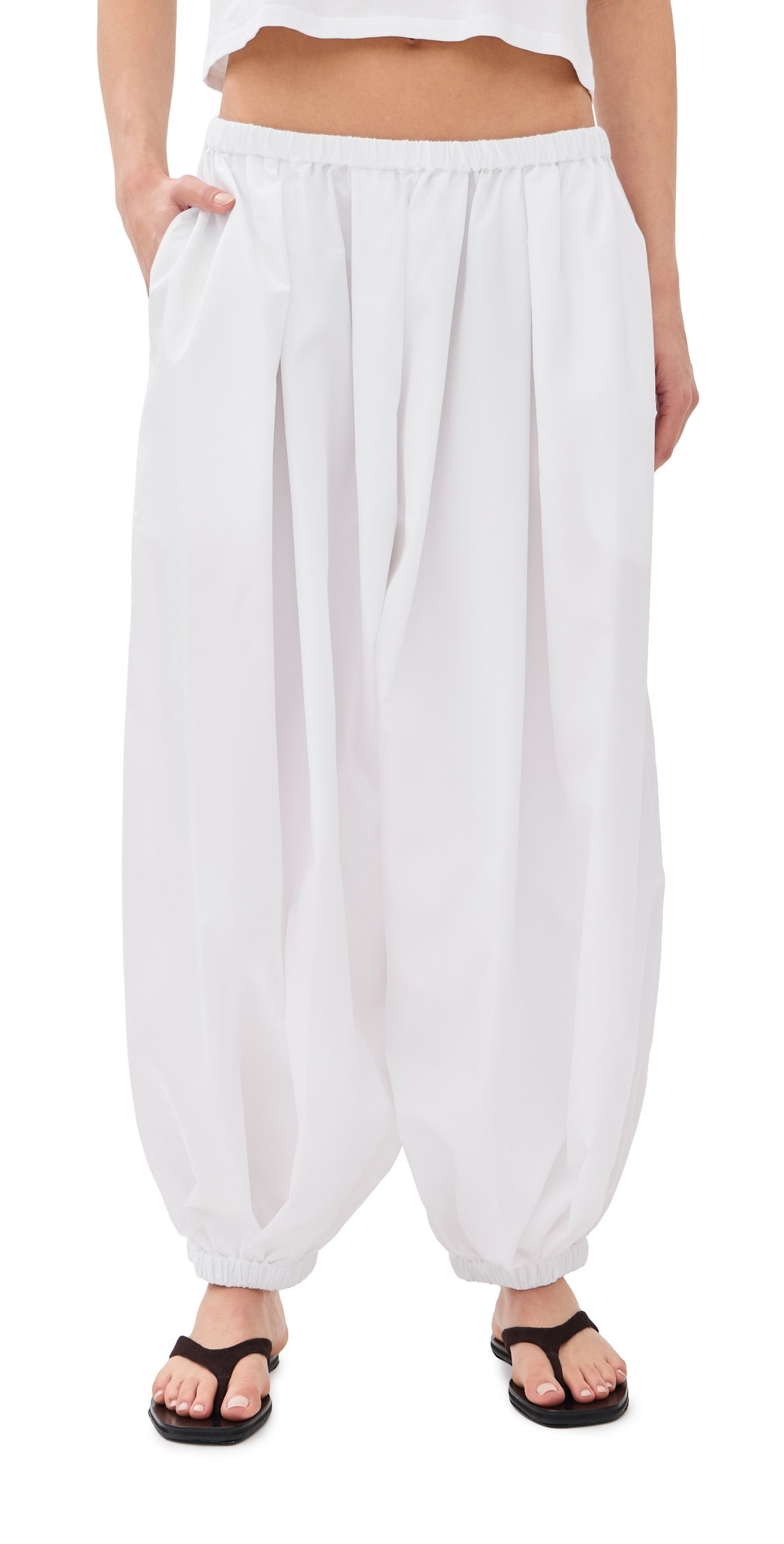 Tibi Summer Balloon Pants White L | Shopbop