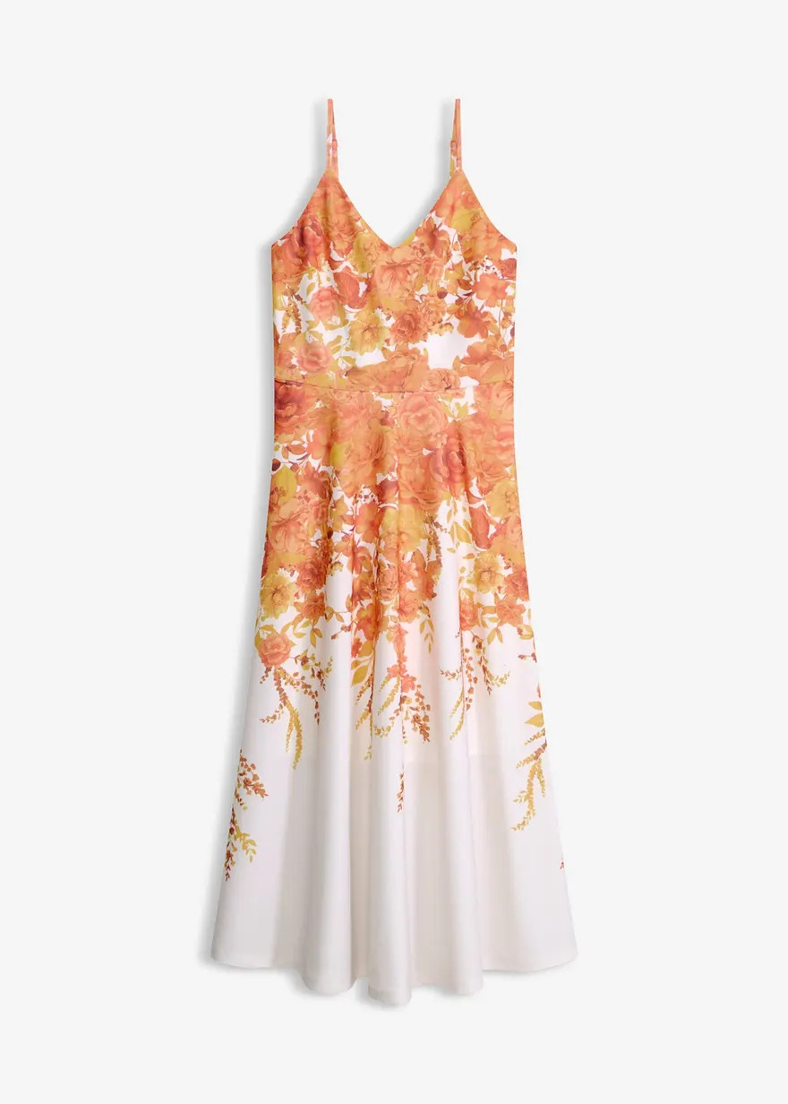 Feminines Tr\u00e4gerkleid in Midi-L\u00e4nge aus strukturiertem Crepe | Bonprix DE