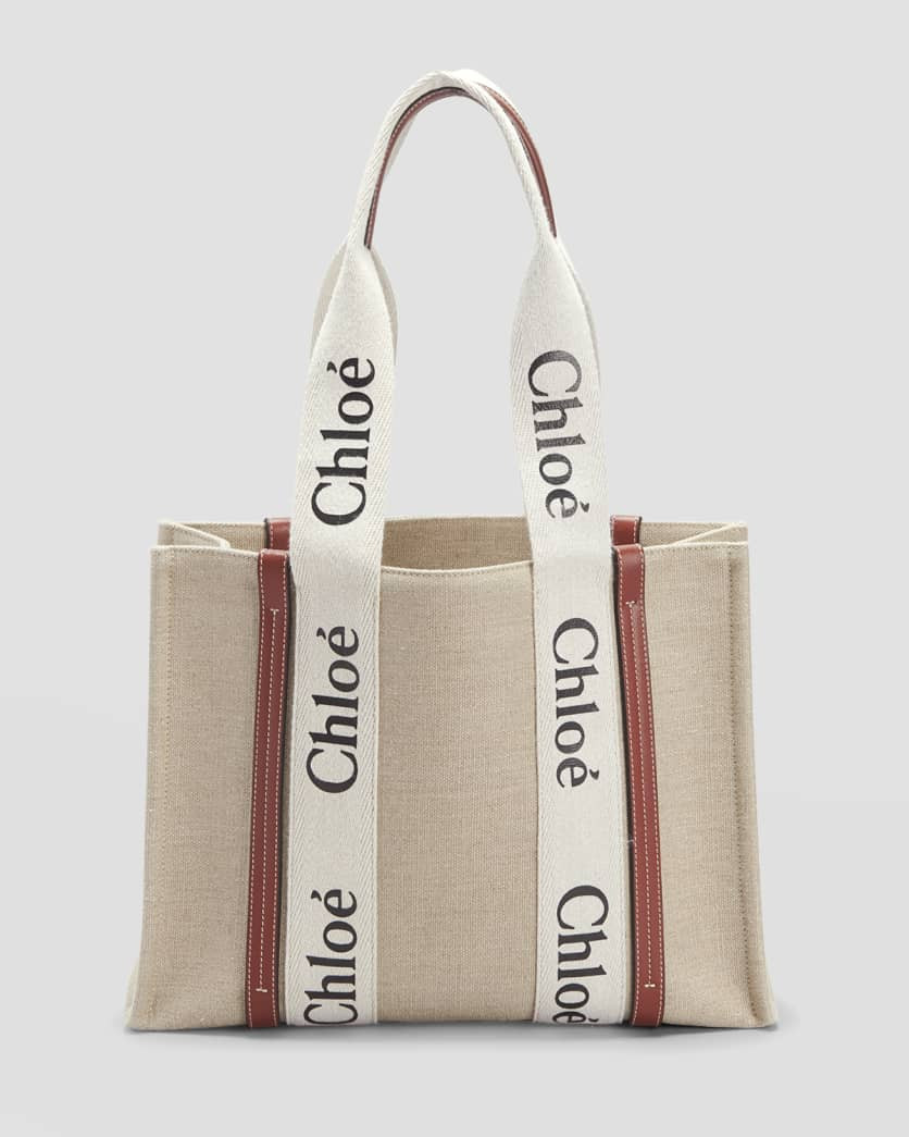 Woody Medium Tote Bag in Linen | Neiman Marcus