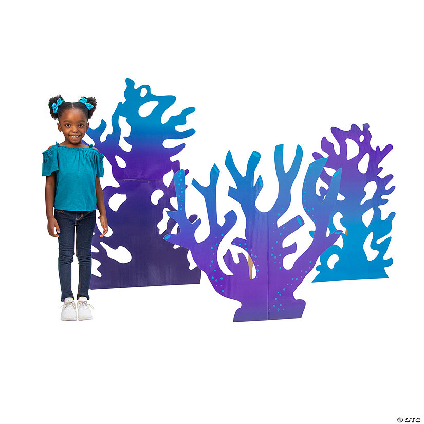36 1/2" - 53" Under the Sea Coral Cardboard Cutout Stand-Ups - 3 Pc. | Oriental Trading Company