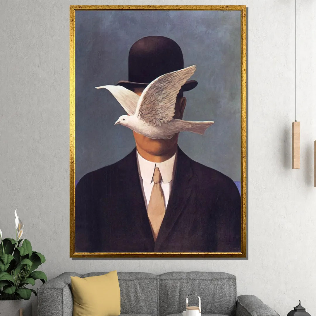 René Magritte - “the Man in the Bowler Hat” Surreal Canvas Painting Ready to Hang Gift Boho ... | Etsy (US)