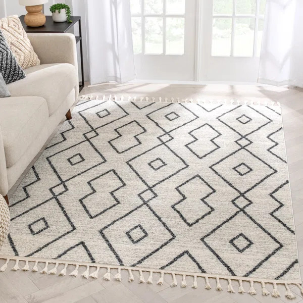 Serenity Geometric Ivory Area Rug | Wayfair North America