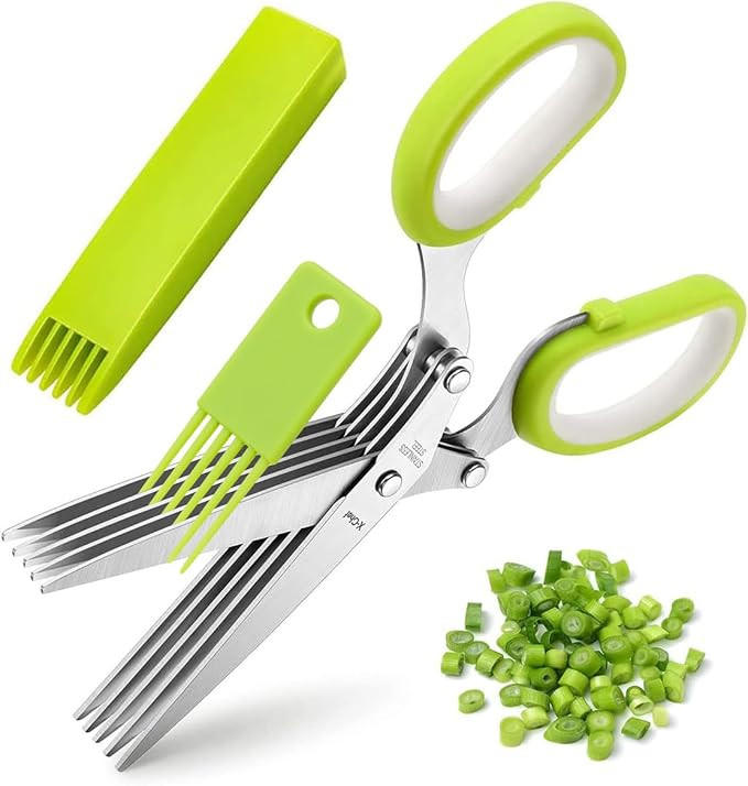 Amazon.com: Herb Scissors, X-Chef Multipurpose 5 Blade Kitchen Herb Shears Herb Cutter with Safet... | Amazon (US)