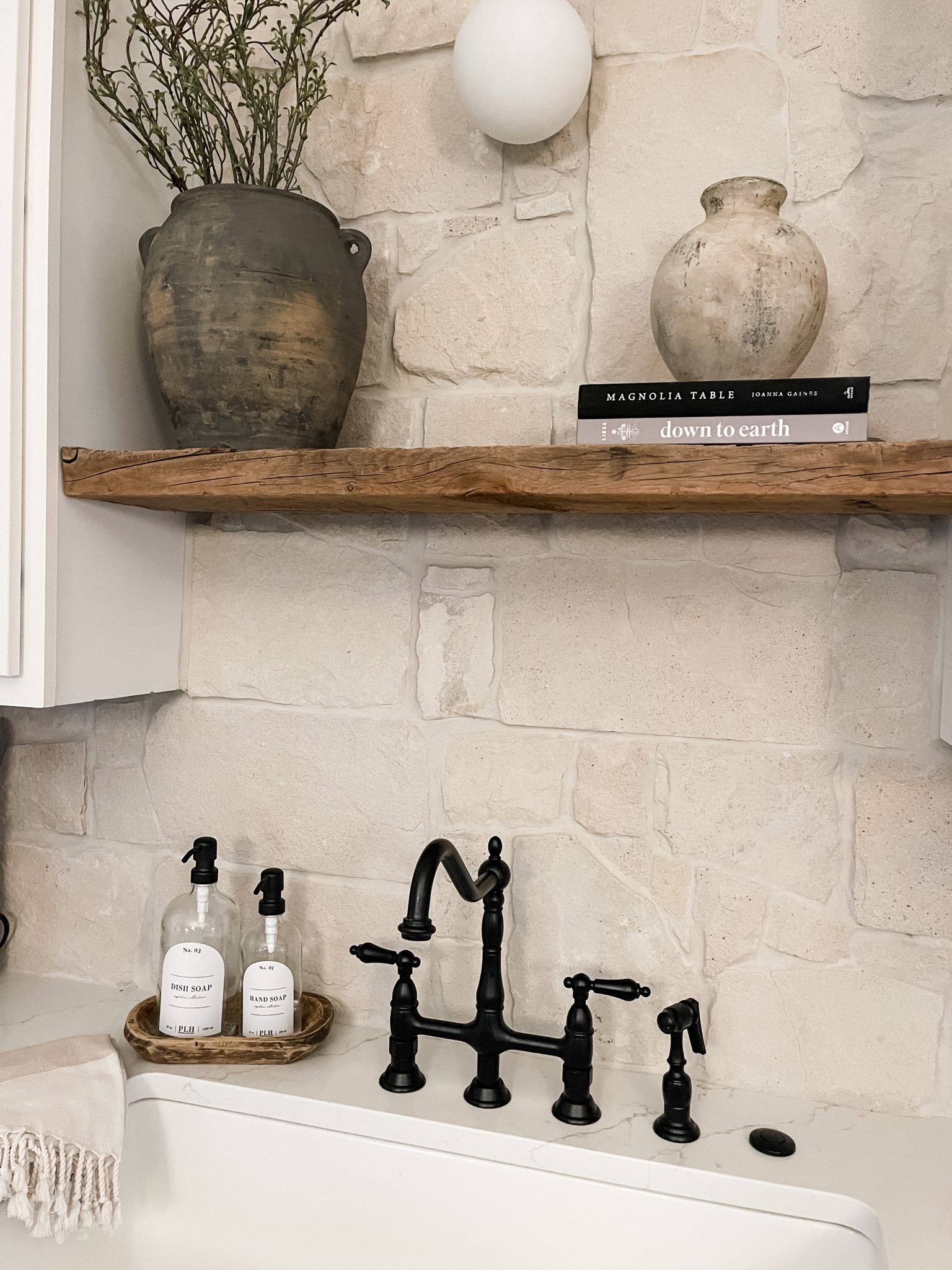 Organic modern kitchen. Sink decor. Soap dispensers. Dish and hand soap. Vintage pottery  

#LTKhome