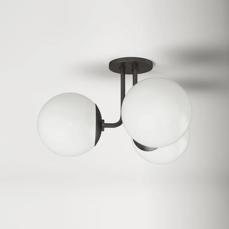 Luna Glass Semi Flush Mount | Wayfair North America