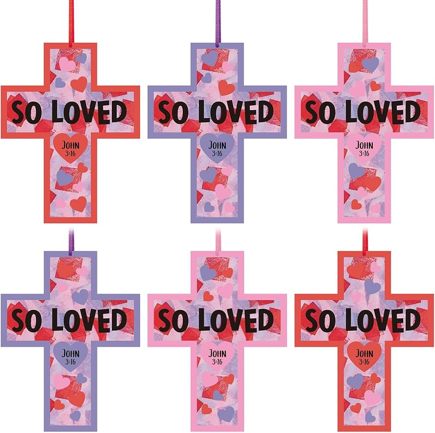 Realspring 24 Sets Cross Valentine's Day Crafts DIY Valentines Paper Crafts Tissue Paper Crafts K... | Amazon (US)