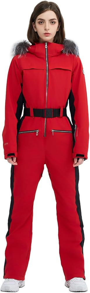 Women Ski Suit One Piece Snow Jumpsuit Snow Stretchy Outfit Snowboard Onesie Insulated Waterproof... | Amazon (US)