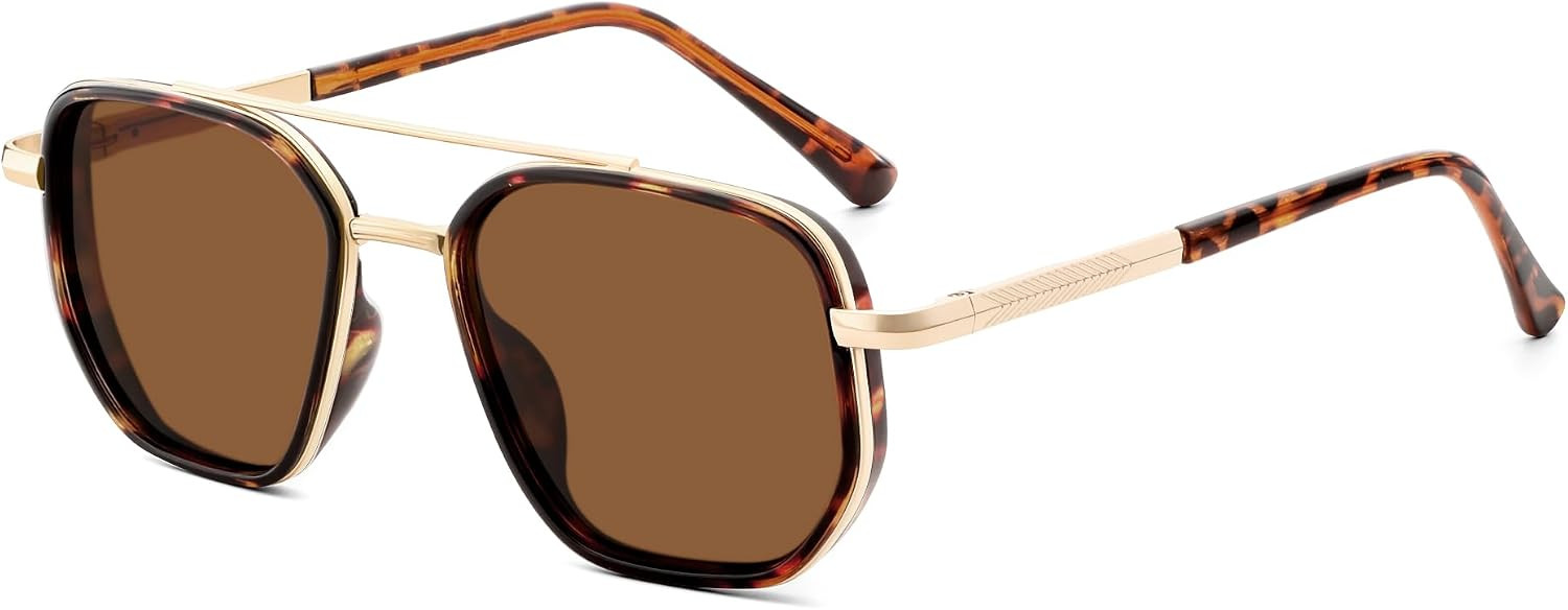 SOJOS Retro Polarized Aviator Sunglasses for Women Men Trendy Square Shades | Amazon (US)