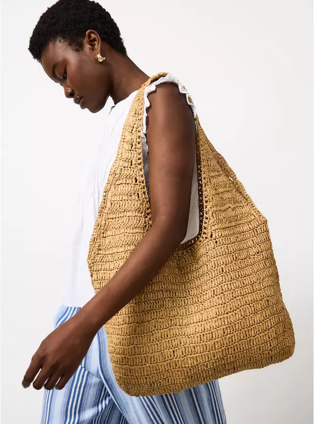 Buy Neutral Straw Slouch Shoulder Bag One Size | Handbags | Argos | argos.co.uk