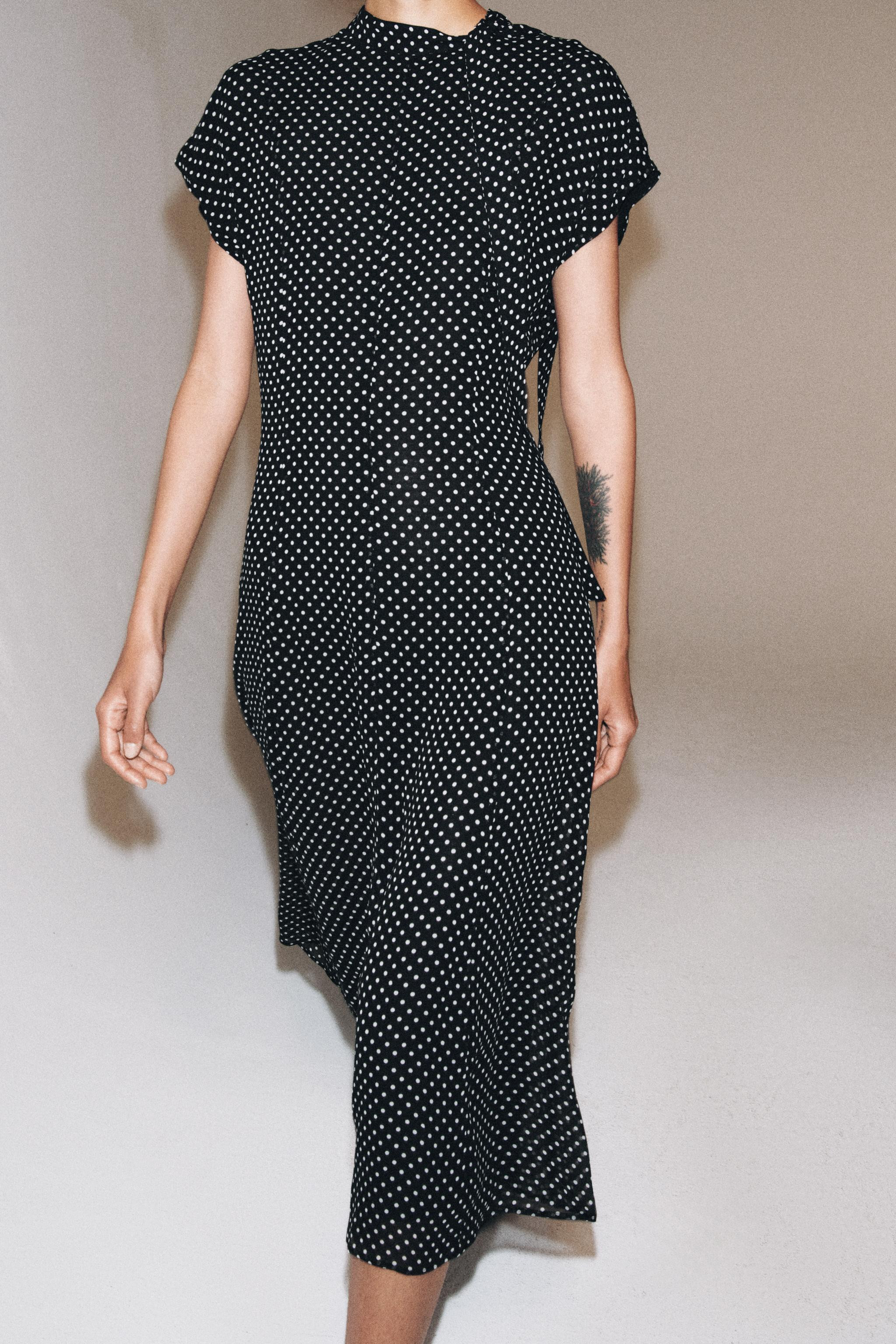 ZW COLLECTION POLKA DOT MIDI DRESS | Zara Canada
